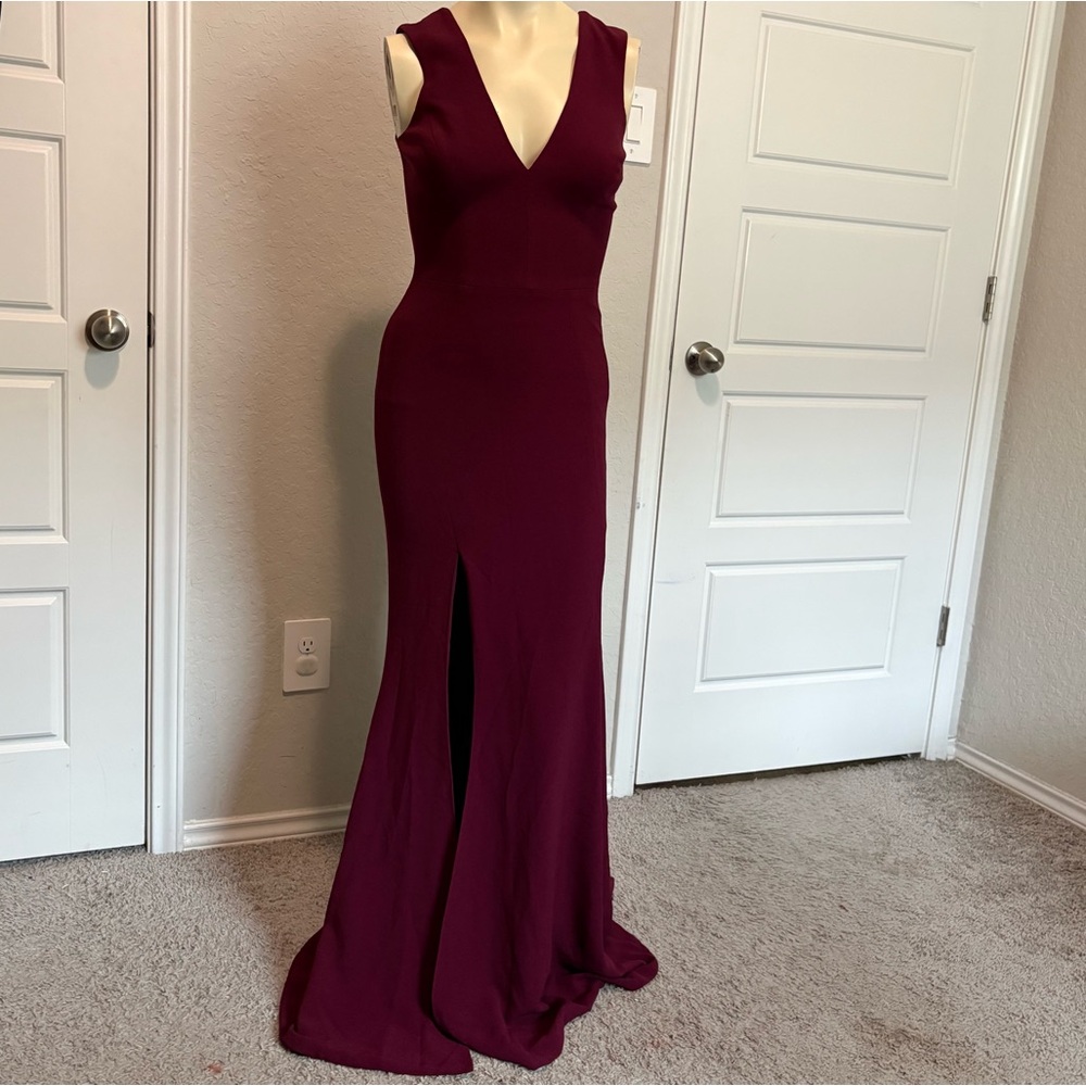 Dress the Population Womens Gown Dress Size Small Burgundy Event Party